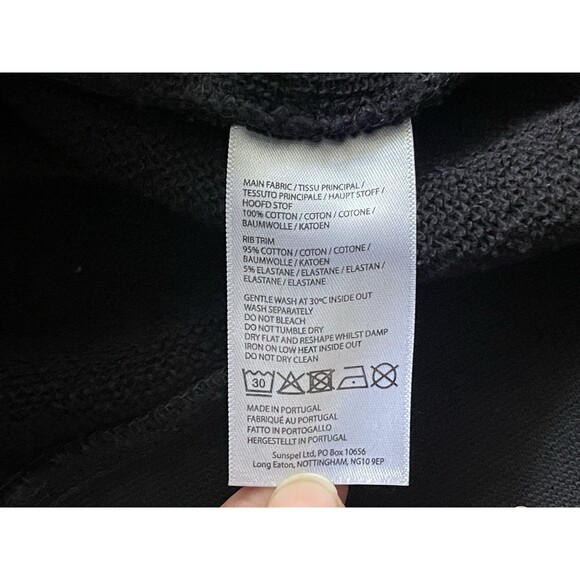 Sunspel Sweatshirt Mens Large Black Crewneck Portugal - Picture 4 of 7
